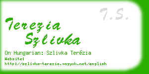 terezia szlivka business card